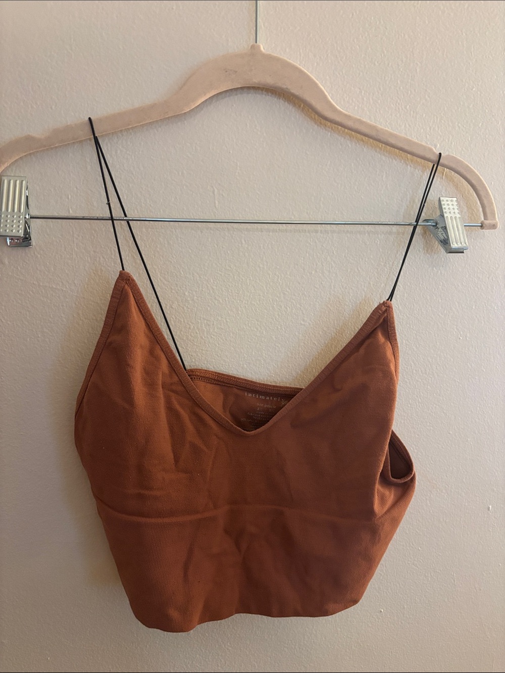 Free People Rust Brown V Neck Brami M/L
